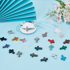 60Pcs 20 Styles Ntural & Synthetic Gemstone Cross Display Decorations&nbsp;G-PH0003-27