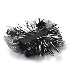 新年パーティー用アイロンヘアクリップ  メッシュ  ペットと金の玉ねぎの布のヘアアクセサリー  80x80x17mm&nbsp;LS-OHAR-R102-01H