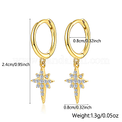S925 Silver Star Earrings with Zirconia&nbsp;IY6510-1