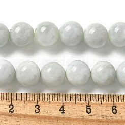 天然ミャンマー翡翠ビーズ連売り  ラウンド  10mm  穴：1mm  約38個/連  15.16インチ（38.5cm）&nbsp;G-L595-C01-03