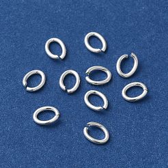 925スターリングシルバーオープンタイプ丸カン  鋸で切った楕円形  銀  18ゲージ  6.35x5x1mm  内径：3x5.3mm  約90個/10g&nbsp;STER-NH0001-36E-S