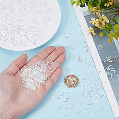 150g 2種類の取り外し可能なプラスチックビーズ  ブレスレット ネックレス用  洋服アクセサリー  コラム  透明  3~5.5x2.5mm  150グラム&nbsp;KY-OC0001-47