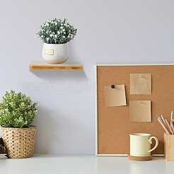 木製商品棚  プラスチックのパーツのある鉄ネジ  棚板  長方形  バリーウッド  20x15x2cm&nbsp;WOOD-WH0427-17