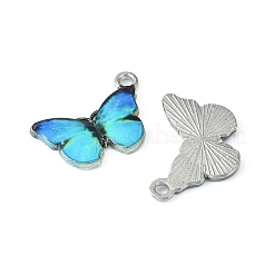 12本6色プリントアロイペンダント  エナメル  バタフライチャーム  プラチナ  ミックスカラー  13.5x20x2mm  穴：1.6mm  2個/カラー&nbsp;FIND-FS0001-29