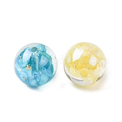 Transparent Resin & Natural Shell Beads&nbsp;RESI-B039-07