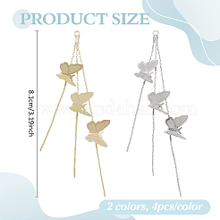 8Pcs 2 Colors Brass Chain Tassel Big Pendants&nbsp;KK-ME0003-55