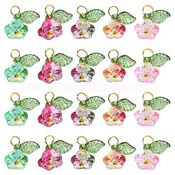 50Pcs 5 Colors Glass Charms&nbsp;FIND-CJ0001-15