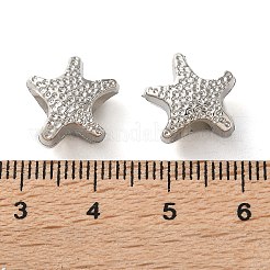 CCBプラスチックヨーロッパビーズ  大穴ビーズ  ヒトデ  プラチナ  12.5x12.5x7mm  穴：4.5mm&nbsp;CCB-L015-08P