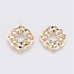 真鍮チャーム  長持ちメッキ  菱形  ニッケルフリー  18KGP本金メッキ  29.5x25x3mm  穴：1.8mm&nbsp;LS-KK-I622-07G-NF