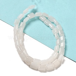 天然石ホワイトジェイドビーズ連売り  長方形  8~9x6.5~7x4mm  穴：0.8mm  約45個/連  15.16インチ（38.5cm）&nbsp;G-G085-A28-01