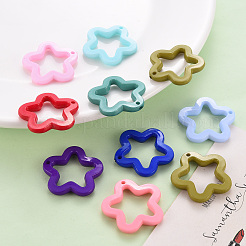 オペークアクリルパーツ  染め  花  ミックスカラー  29.5x30x5mm  穴：1.8mm&nbsp;X-MACR-S373-24H
