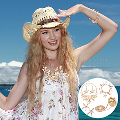 Alloy Crossbody Bags & Alligator Hair Clips & Bib Necklaces & Earrings & Charm Bracelets Sets&nbsp;SJEW-UN0001-14