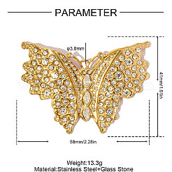 304 Stainless Steel with Rhinestone Big Pendants&nbsp;RB-OY001-29G-01