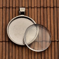 25mm Transparent Clear Domed Glass Cabochon Cover for Alloy Photo Pendant Making&nbsp;TIBEP-X0009-B-NR