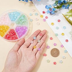 透明なスプレー塗装ガラスビーズ  ハート  ミックスカラー  6x6x4mm  穴：0.7mm  15色  10個/カラー  150個/箱&nbsp;GLAA-FH0001-18
