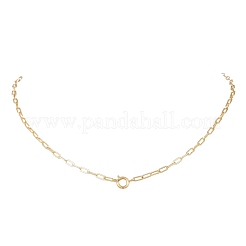 3MM Brass Paperclip Chain Necklaces with Spring Ring Clasps&nbsp;NJEW-JN05949