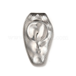 変色しない304ステンレススチールペンダント  ナゲット  ステンレス鋼色  34x19x3mm  穴：1.6mm&nbsp;STAS-I694-23P