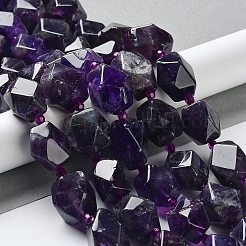 天然石アメジストビーズ連売り  シードビーズで  多面カット  菱形  17~21x13~16x12~15mm  穴：1.2~1.4mm  約18~19個/連  15.35~15.79インチ（39~40.1cm）&nbsp;G-C182-16-02