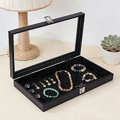 Wood Jewelry Display Cases with Visible Window Lid&nbsp;AJEW-WH0696-753A