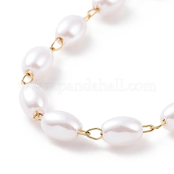 PVD Vacuum Plating 304 Stainless Steel Beaded Necklaces&nbsp;NJEW-E064-05G