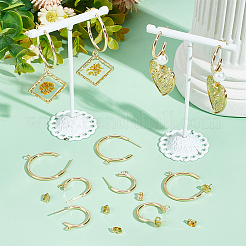 20Pcs 2 Style Brass Ring Stud Earring Findings&nbsp;KK-BBC0012-81