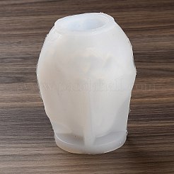 ハロウィーンのゴーストとカボチャの DIY シリコン ディスプレイ 像の型  肖像彫刻樹脂鋳造鋳型  粘土工芸の金型ツール  ホワイト  60x70x63mm&nbsp;LS-SIMO-P007-A03