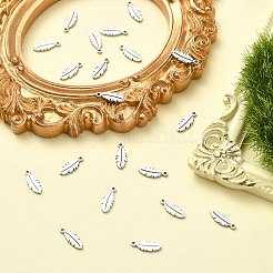 304ステンレススチールチャーム  羽  ステンレス鋼色  10x4x1mm  穴：1mm&nbsp;STAS-CJC0008-09P