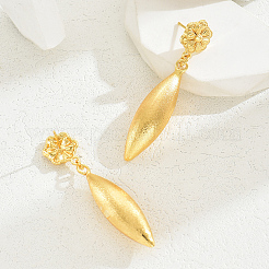 Exquisite Teardrop with Flower Zinc Alloy Dangle Stud Earrings&nbsp;IS8318