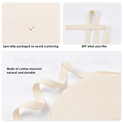 綿ツイルテープリボン  ヘリンボーンリボン  裁縫用  バリーウッド  1/2インチ（12mm）  約50m /ロール&nbsp;OCOR-WH0032-75A