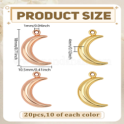 20Pcs 2 Colors Alloy Moon Pendants&nbsp;FIND-LP0005-25