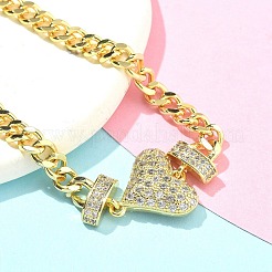 Brass Micro Pave Cubic Zirconia Bracelets&nbsp;BJEW-S158-02G-A