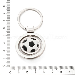 亜鉛合金キーホルダー  鉄製のリングとPVC製の金具付き  プラチナ  サッカー  73mm&nbsp;LS-KEYC-I117-02P-02