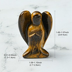 エンジェルナチュラルタイガーアイホームディスプレイ装飾  38~40x27~28x13~14mm&nbsp;DJEW-YW0001-05A