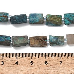 天然石クリソコラビーズ連売り  多面カット  コラム  シードビーズで  9.5~13x4.5~8x4~7.5mm  穴：0.8~1mm  約28~34個/連  15.35~15.94''（39~40.5センチメートル）&nbsp;G-C270-K14