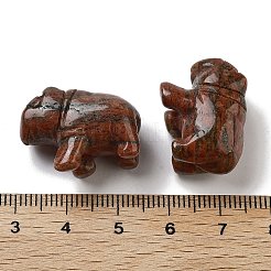 天然ゴマジャスパー彫刻人形  ホームオフィスのデスクトップ装飾用  カバ  11.5~14x22~24x17~19mm&nbsp;DJEW-L023-F05