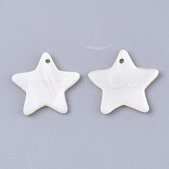 淡水シェルペンダント  スター  貝殻色  15~16x15~17x1.5~2mm  穴：1.2mm&nbsp;LS-SHEL-S276-60C