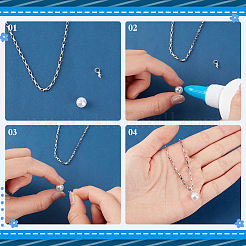 12Pcs 925 Sterling Silver Cup Pearl Bail Pin Pendants&nbsp;STER-ME0001-46