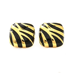 Brass Enamel Stud Earrings&nbsp;EJEW-B120-02G-01