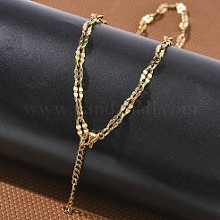 2.5MM 304 Stainless Steel Dapped Chain Necklaces&nbsp;NJEW-D328-03G-03
