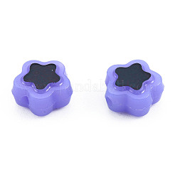 不透明なメッキアクリルビーズ  ライン入り  スター  スレートブルー  9.5x10x5mm  穴：1.6mm  約1850個/500g&nbsp;OACR-N136-01G