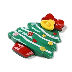クリスマステーマ不透明樹脂カボション  ジュエリー作りのための  クリスマスツリー  51x46x8mm&nbsp;LS-RESI-F053-A06