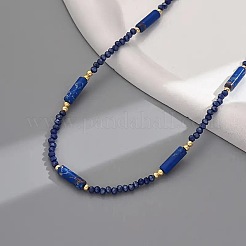Dyed Natural Imperial Jasper Column and Glass Beaded Necklaces for Women&nbsp;CN0218