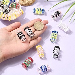 7色透明アクリルエナメルビーズ28個。  手描きビーズ  キャンディ  ミックスカラー  30.5x17mm  穴：2.5mm  4個/カラー&nbsp;OACR-CJ0002-85