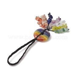Chakra Natural Mixed Gemstone Pendant Decorations&nbsp;HJEW-TA00028