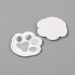 犬の足跡プリント ポリエステル刺繍 縫い付け/粘着パッチ  ミシンクラフト装飾  ミックスカラー  33x35.5x2mm  7個/セット&nbsp;DIY-TAC0025-03