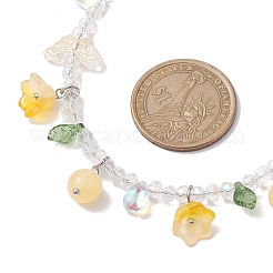 Glass with Topaz Jade Beaded Necklaces&nbsp;NJEW-JN04680-03