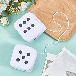 Fur Plush Dice Pendant Decorations&nbsp;HJEW-CN0001-44B