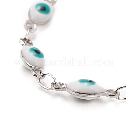 Enamel Horse Eye Link Chains Bracelet&nbsp;BJEW-P271-05P-03