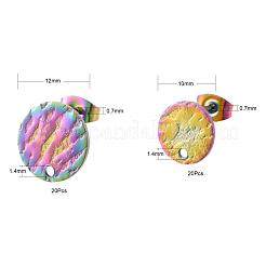 40Pcs 2 Style Ion Plating(IP) 304 Stainless Steel Stud Earring Findings&nbsp;STAS-LS0001-50MC