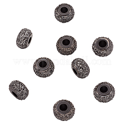 樹脂ビーズ  大穴ビーズ  ロンデル  ブラック  14x8mm  穴：5mm&nbsp;RESI-TA0001-01